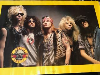 Large (39 " X 27 ") Vintage Guns N Roses Poster By Brockum