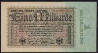 1923 1 Billion Mark Germany Old Vintage Paper Money Banknote Currency P 114 Unc