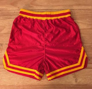 Vintage Rawlings Basketball Shorts Size Ladies 34 Maroon Usc Trojans Redskins