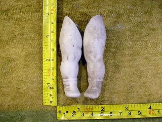 2 X Excavated Vintage Bisque Doll Legs With Loop Hole A Pair 3.  2 " Age 1890 11437
