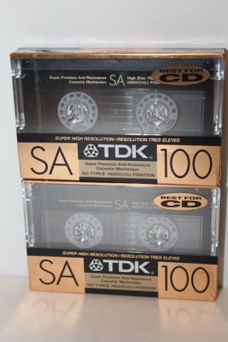 8 TDK SA - X 100,  90 Blank Cassette Tapes High Bias Vintage Japan 80 ' s 90 ' s 2