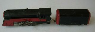Vintage Hafner Train Engine 1010 Black / Red & Tender E32
