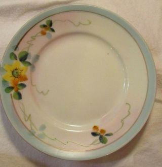 VINTAGE Nippon Hand Painted 3 Foot Porcelain Mayonnaise Bowl,  Under Plate,  Spoon 5