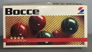 Vintage Sportcraft Bocce Ball Champion Set Made In Italy Complete W/instructions