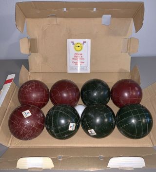 Vintage Sportcraft Bocce Ball Champion Set Made in Italy Complete w/Instructions 2