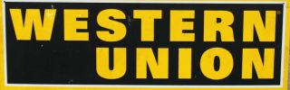 VINTAGE LARGE METAL TIN DOUBLE SIDED WESTERN UNION SIGN 2