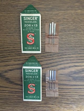 Vintage Singer Sewing Machine Needles - 4 Packs 11 Total - Size 11 & 14 3