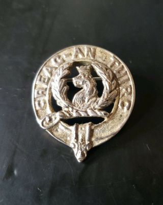 Vintage Maclaren Scottish Clan Crest Pewter Badge Or Kilt Pin