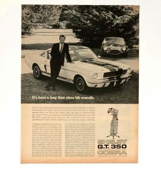 1966 Shelby Gt 350 Cobra Advertisement Carroll Shelby Ford Mustang Vtg Print Ad