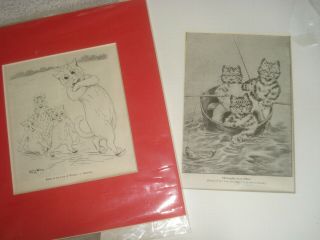 Antique Louis Wain Cat Pictures 100 Years Old,  H Officer Smith