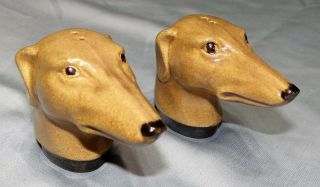 Rosemeade Art Pottery Greyhound Dog Salt & Pepper Shakers Set Vtg North Dakota