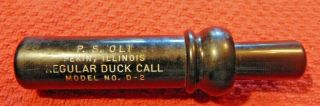 Vintage Black P S Olt Pekin Illinois Regular Duck Call Model No.  D 2