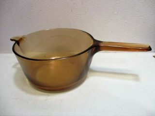 Vintage Corningware Visions Glass Sauce Pot Pan 2.  5l Oven And Stove No Lid