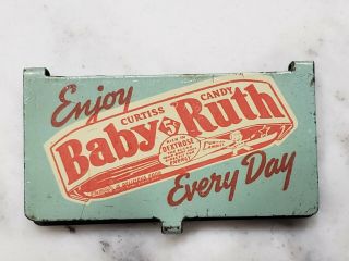 Vintage Curtiss Baby Ruth Candy Bar Metal Store Display Rack Miniature Signage