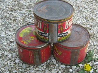 Vintage Old Judge Owl Butter Nut Folger ' s Ship Coffee Empty Cans 1 lb 2