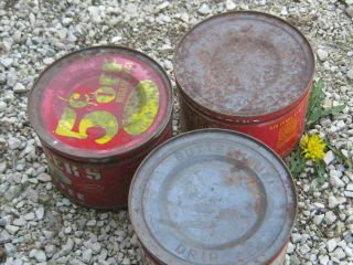 Vintage Old Judge Owl Butter Nut Folger ' s Ship Coffee Empty Cans 1 lb 5