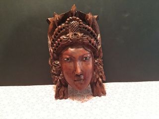 Vintage Asian/japanese Woman Hand Carved Mask