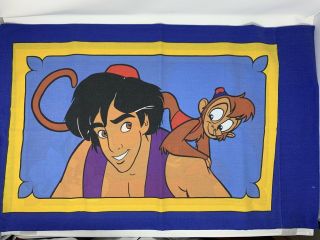 Vintage Aladdin Genie & Abu Kids Standard Pillowcase Monkey Disney Classic