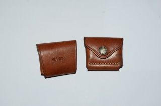 Bianchi Vintage Ammo Belt Holder (2) Brown Leather,  Snaps.