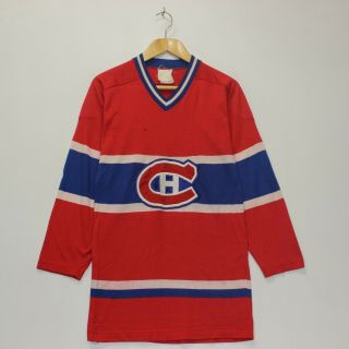 Vintage 70s 80s Montreal Canadiens Durene Nhl Jersey Sz Large Red White Blue