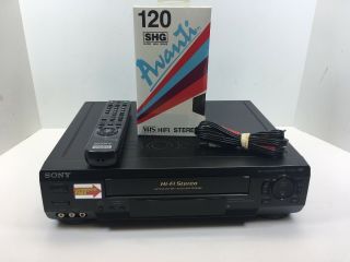Sony Slv - N50 Vcr Vhs Video Player Recorder With Av Cable & Remote