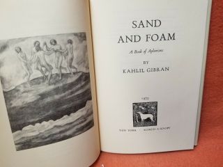 Sand and Foam by Kahlil Gibran Vintage 1975 HCDJ 3