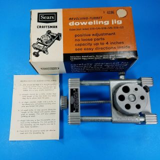 Vintage Sears Roebuck Craftsman Tools Revolving Turret Doweling Jig Model 9 - 4186