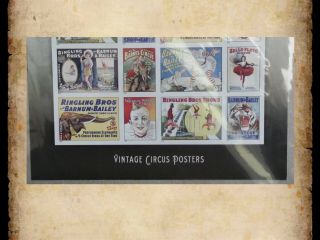 US Scott 4898 - 4905 4905a Vintage Circus Posters MNH Sheet of 16 Forever NIP 3