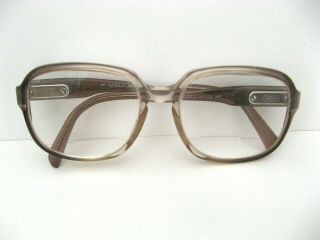 Vtg Safilo Elasta Eyeglass Frame 1120 Ng7 Clear To Mocha Tint From Italy,  Case