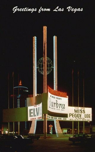 Las Vegas,  Nv,  International Hotel,  Paradise Road,  Chrome Vintage Postcard G5968