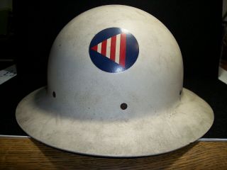 Vintage Wwii Us Government Govt Property Ocd Office Of Civil Defense Helmet