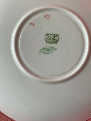 Vintage Shelley Chintz Primrose Teacup Saucer Set Pink Trim Bone China England 5