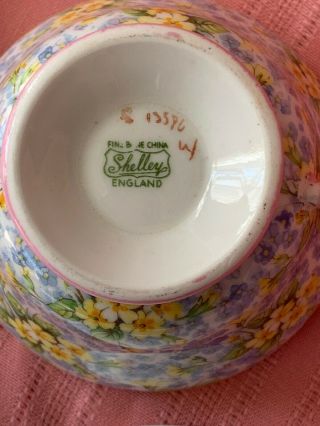 Vintage Shelley Chintz Primrose Teacup Saucer Set Pink Trim Bone China England 7