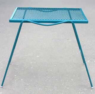 VTG Mid - Century Metal Mesh Top Plant Stand Patio Side Table 4