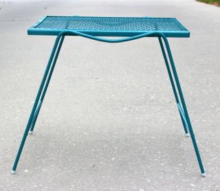 VTG Mid - Century Metal Mesh Top Plant Stand Patio Side Table 5