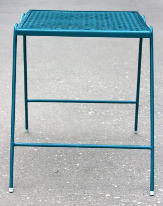 VTG Mid - Century Metal Mesh Top Plant Stand Patio Side Table 7