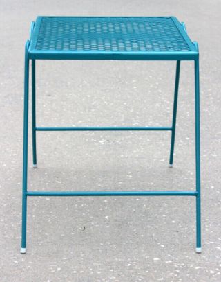 VTG Mid - Century Metal Mesh Top Plant Stand Patio Side Table 8