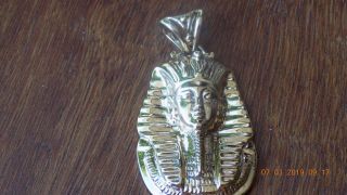 Vintage Gold Over Sterling Silver Sajen King Tut Pendant Signed Sajen In