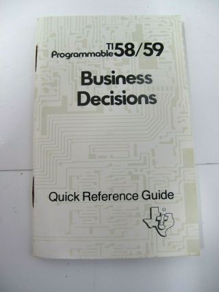 TEXAS INSTRUMENTS TI Programmable 58 59 BUSINESS DECISIONS Module Package Setup 5