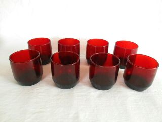 14 Vintage Anchor Hocking Ruby Red On - The - Rocks Glasses - Low Ball Old Fashioned