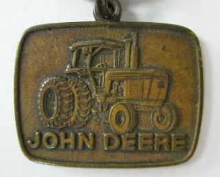 Vintage John Deere Tractor Brass Key Chain Fob 4040 4240 4440 4640 4840 1970 