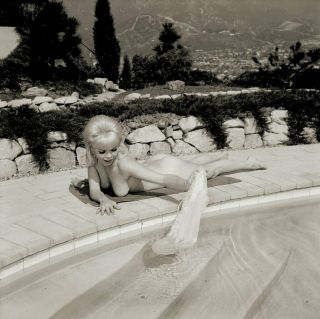 Vintage Pinup Negative & Photo 1960s Sexy Dancer Kitty Lynne Poolside (nudes)