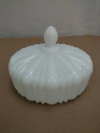 Vintage Milk Glass Candy Dish With Lid.