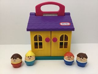Little Tikes Toddle Tots Toy Purple House (4) Chunky People Figures Vintage 80’s