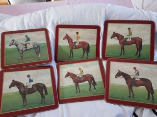 Vintage Hennessy Gold Cup Winners Set 6 Horse Racing Prints Placemats 1950s/60s