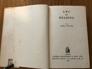 ABC Of Reading - Ezra Pound - 1st Edition 1934 Hardback Book 2
