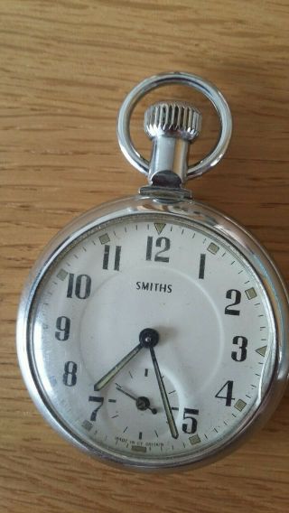 Vintage Smiths Mens Pocket Watch Made In GT Britain 4