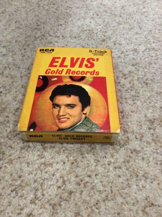Vtg 8 - Track Rock Tape Elvis Presley Gold Records With Cover
