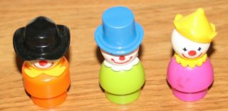 3 Fisher Price Little People Vintage Circus Clowns 2