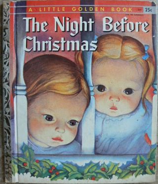 Vintage Little Golden Book The Night Before Christmas " A " 1st Eloise Wilkin